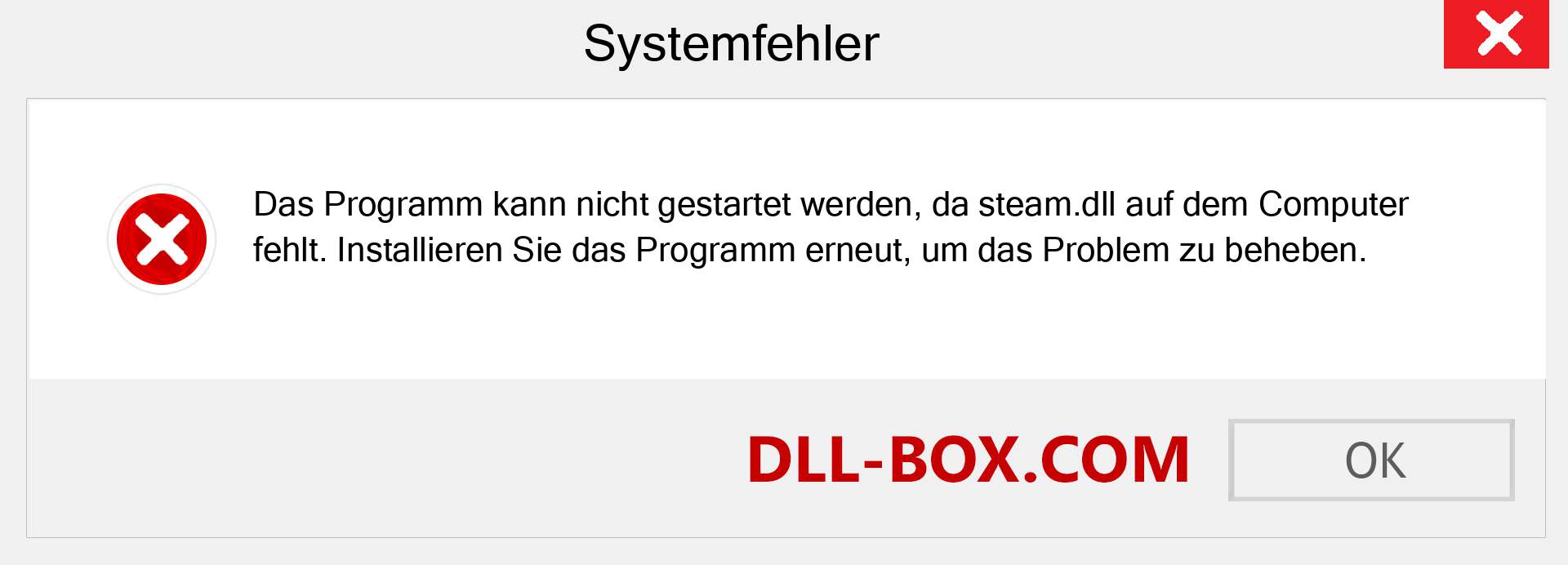 steam.dll-Datei fehlt?. Download für Windows 7, 8, 10 - Fix steam dll Missing Error unter Windows, Fotos, Bildern